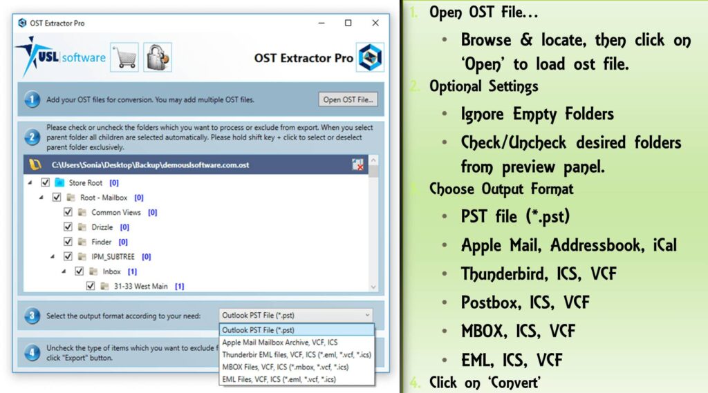how to open ost in postbox